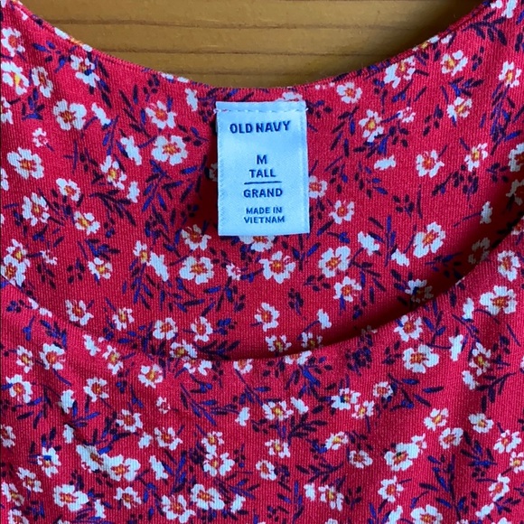 Old Navy Fit & Flare A-line Pink Floral Tank Dress - Picture 3 of 5